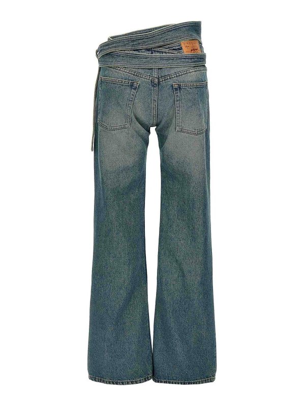 Y/PROJECT: bootcut jeans online - Wrap Belt Jeans