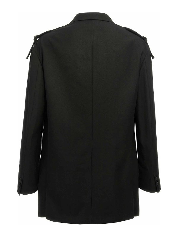 YOHJI YAMAMOTO: blazers online - Single-Breasted Blazer With Strap Detail