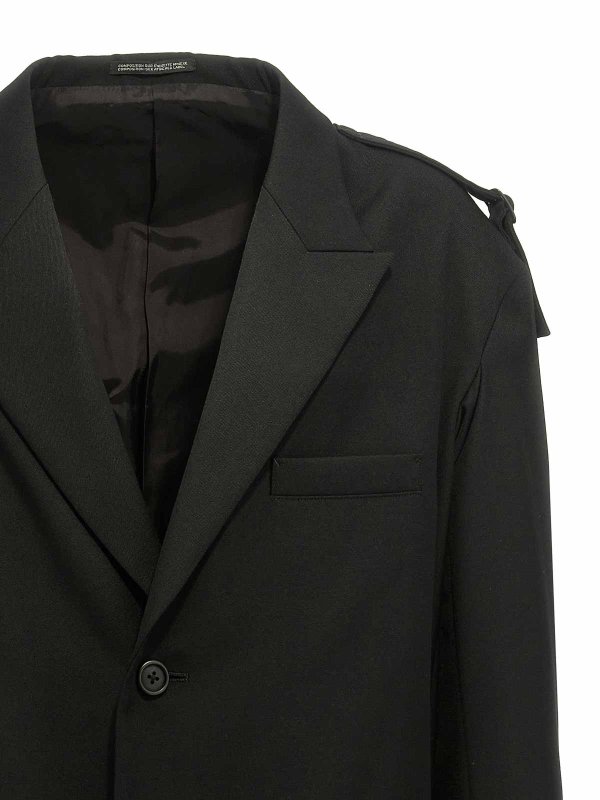 The Best Shops YOHJI YAMAMOTO: blazers - Single-Breasted Blazer With Strap Detail