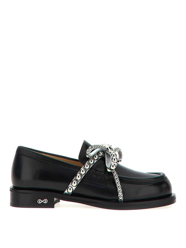 MACH & MACH: Loafers & Slippers - Crystal Studs Loafers