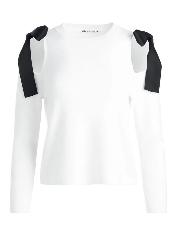 ALICE+OLIVIA: crew necks - Dara Shoulder Slit Pullover