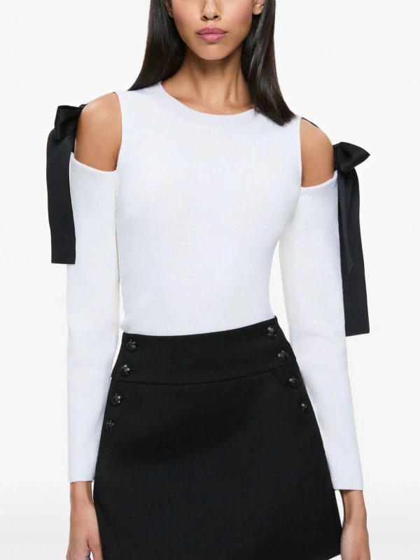 ALICE+OLIVIA: crew necks online - Dara Shoulder Slit Pullover