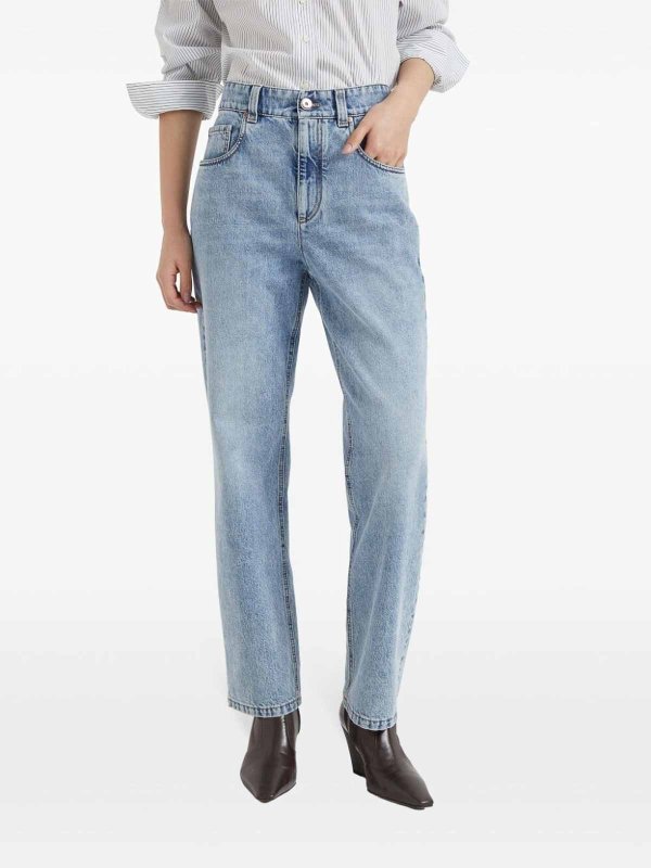 BRUNELLO CUCINELLI: ブーツカットジーンズ online - ブーツカットジーンズ - ライトブルー