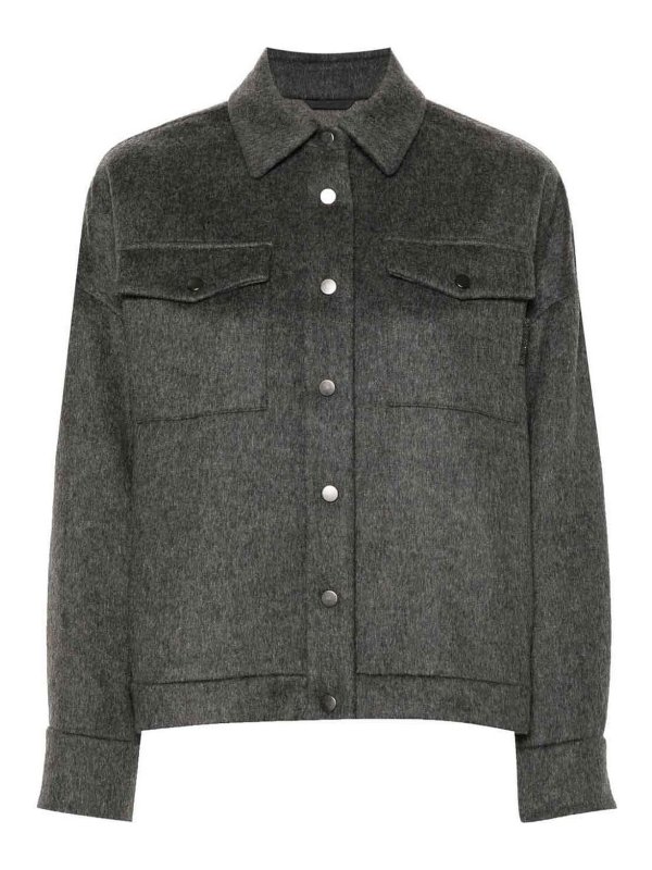 BRUNELLO CUCINELLI: カジュアルジャケット - カジュアルジャケット - グレー