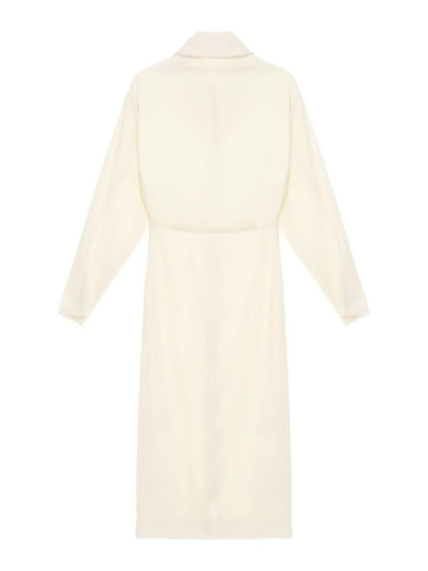 CARVEN: maxi dresses - High Neck Dress In Crepe Wool