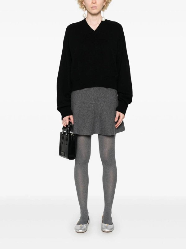 The Best Shops LOULOU STUDIO: Strickpullover mit V-Ausschnitt - V-Pullover - Schwarz