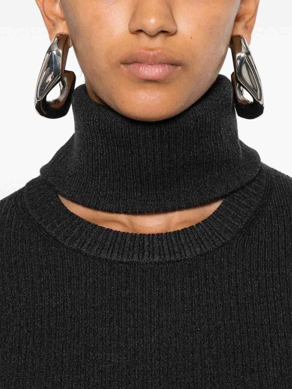 Proenza Schouler: Strickpullover mit Rundhalsausschnitt online - Rundhalspullover - Grau
