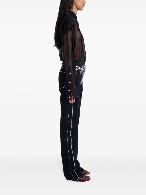 Proenza Schouler: Pantalones de cuero online - Pantalones De Cuero - Negro