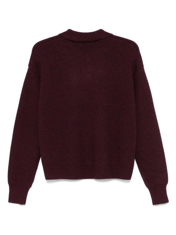 REMAIN Birger Christensen: Strickpullover mit Rundhalsausschnitt online - Rundhalspullover - Dunkelrot