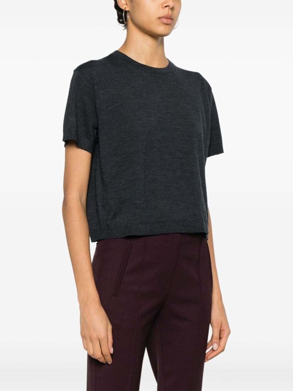 Theory: Strickpullover mit Rundhalsausschnitt online - Rundhalspullover - Grau