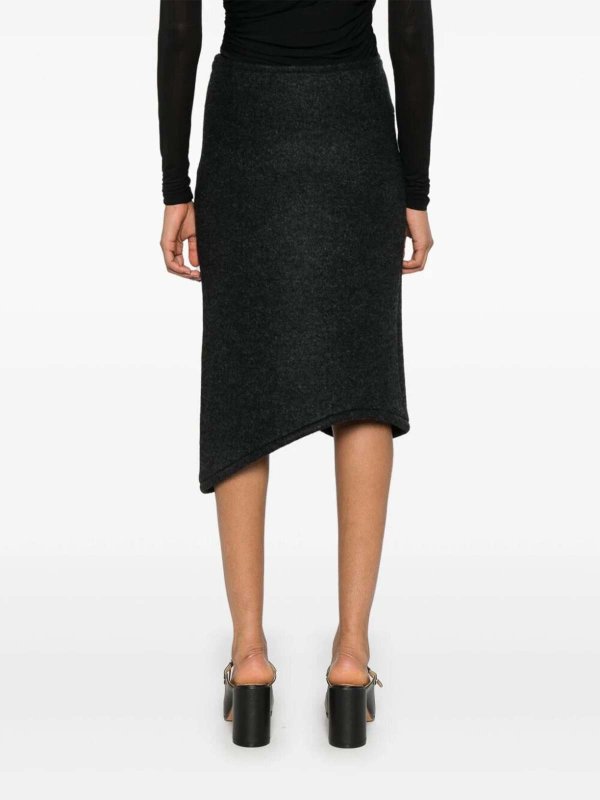 膝丈/ミディスカート - グレー shop online: VICTORIA BECKHAM