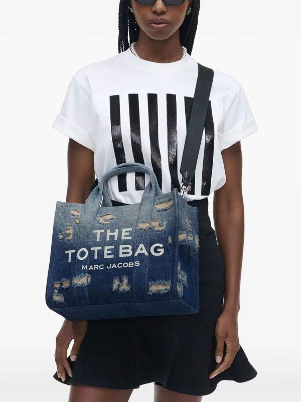 The Best Shops MARC JACOBS: totes bags - The Medium Rip And Repair Denim