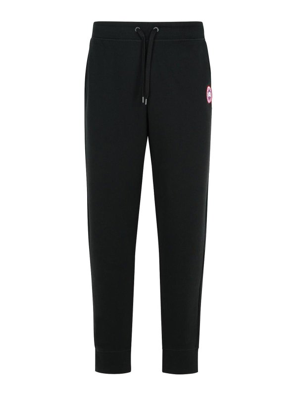 Canada Goose: tracksuit bottoms - Huron Black Cotton Joggers