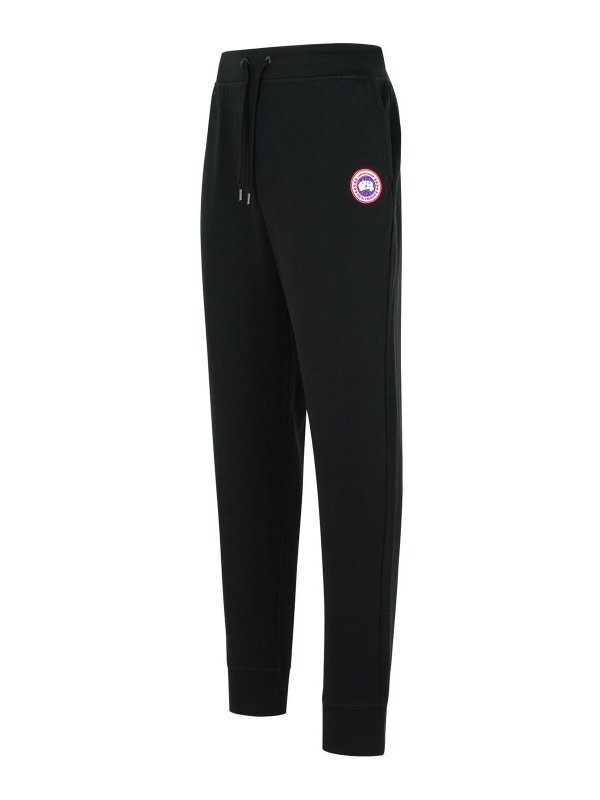 The Best Shops Canada Goose: tracksuit bottoms - Huron Black Cotton Joggers