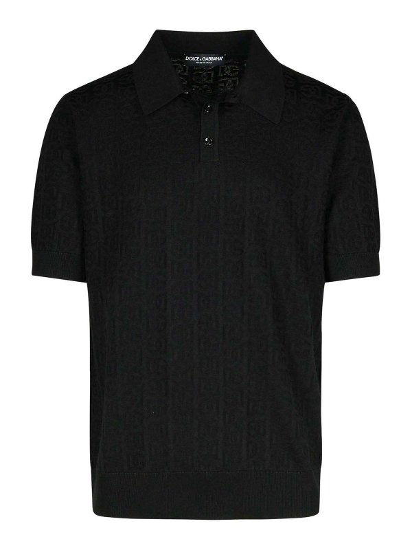 DOLCE & GABBANA: polo shirts - Black Silk Polo Shirt