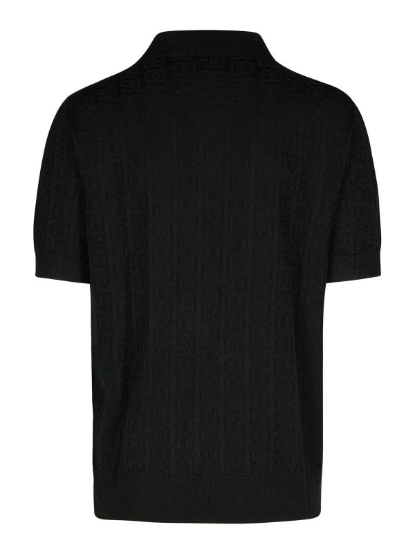 DOLCE & GABBANA: polo shirts online - Black Silk Polo Shirt
