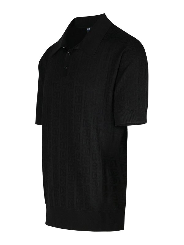 The Best Shops DOLCE & GABBANA: polo shirts - Black Silk Polo Shirt