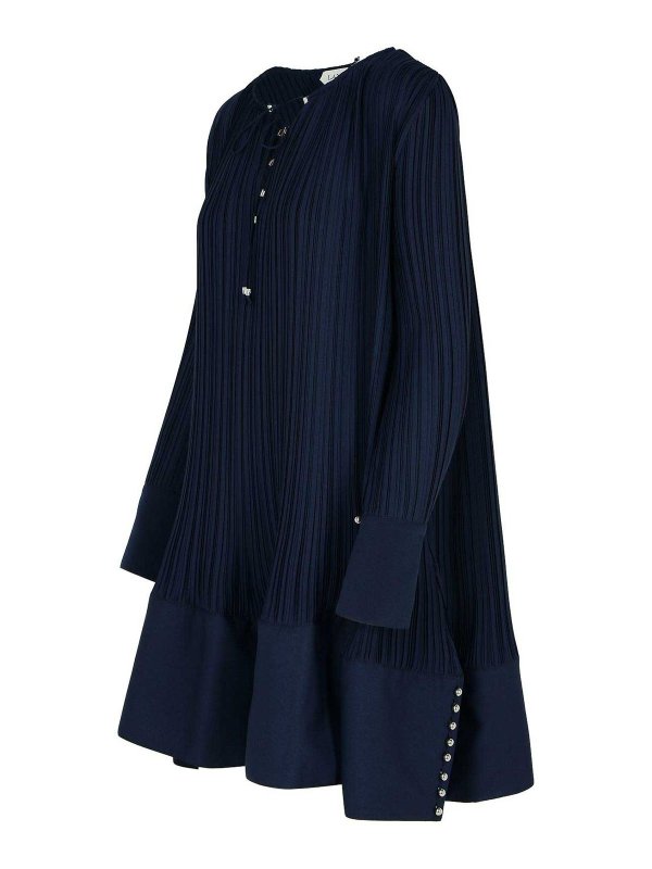 The Best Shops LANVIN: abiti al ginocchio - Abito Pliss in poliestere blu scuro