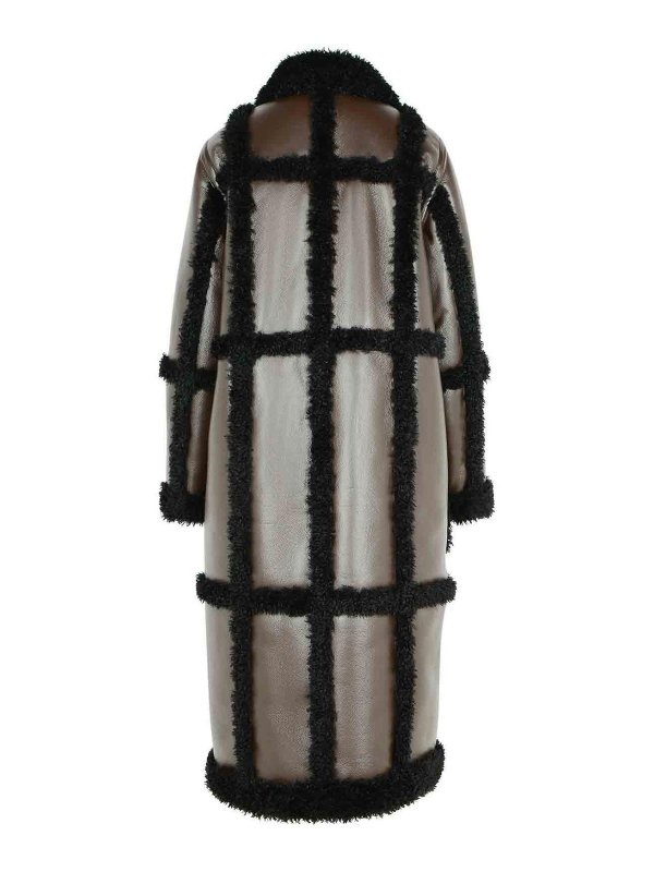 STAND STUDIO: short coats online - Patrice Brown Polyurethane Coat