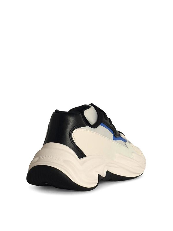 The Best Shops Balmain: trainers - Run Low Grey Leather Blend Sneakers