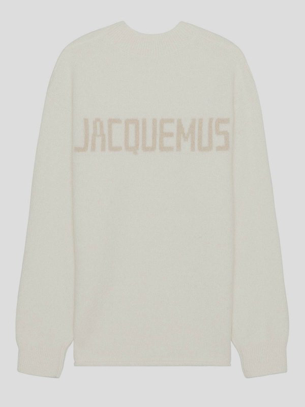 JACQUEMUS: Pull col rond online - Pull Col Rond - Beige