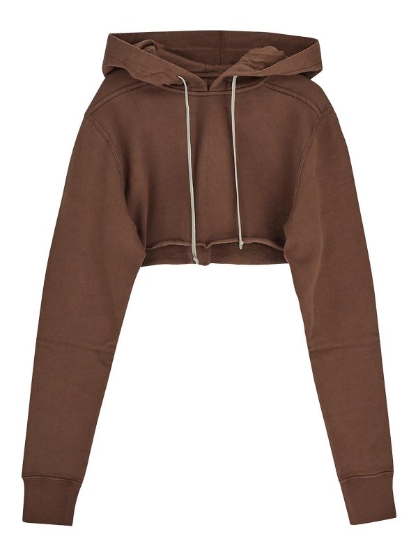 RICK OWENS: Sweatshirts & Sweaters - Cropped hoodie