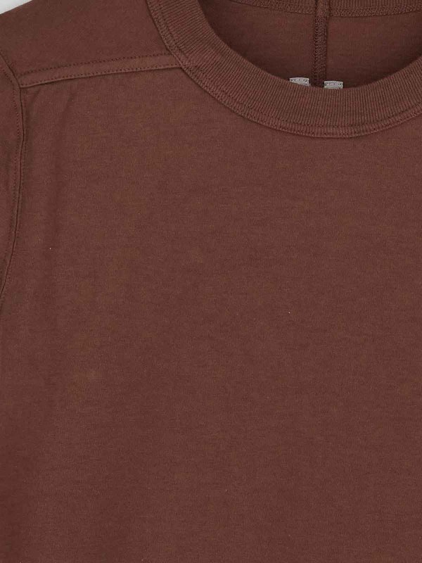 The Best Shops RICK OWENS: t-shirts - Rick owens brown cropped level Tshirt
