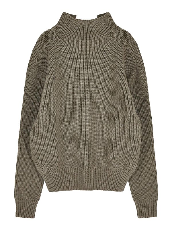 RICK OWENS: Strickpullover mit Rundhalsausschnitt - Rundhalspullover - Grau