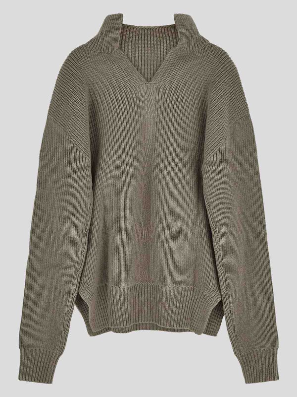 RICK OWENS: Strickpullover mit Rundhalsausschnitt online - Rundhalspullover - Grau