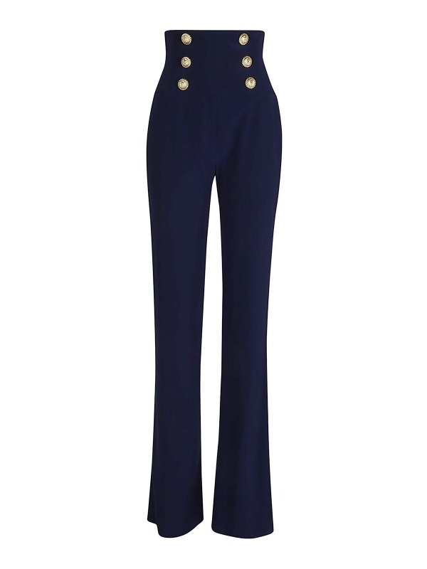 Balmain: トラウザーショーツ - ショートパンツ - ダークブルー