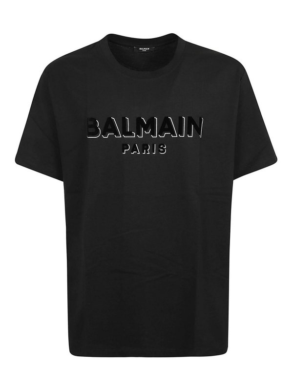 Balmain: T-shirts - T-Shirt - Noir