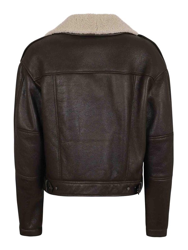 ジャケット BRUNELLO CUCINELLI Woman Jacket Brown MPCAI7691 C4191 Coats, overcoats, leather jackets and lightweight down
