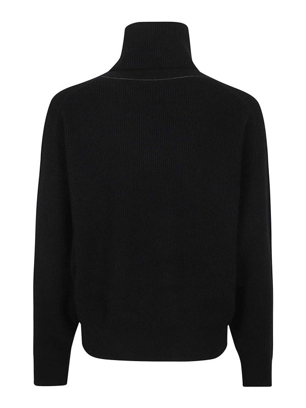 BRUNELLO CUCINELLI: Cuellos altos y polos online - Suéter Con Cuello Alto - Negro