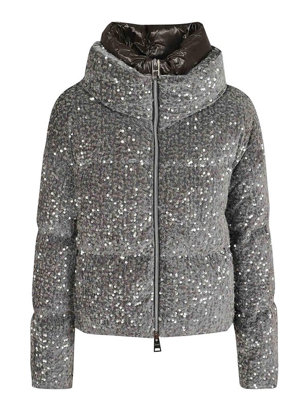 HERNO: blazers - Cape In Sequined Velvet And Nylon