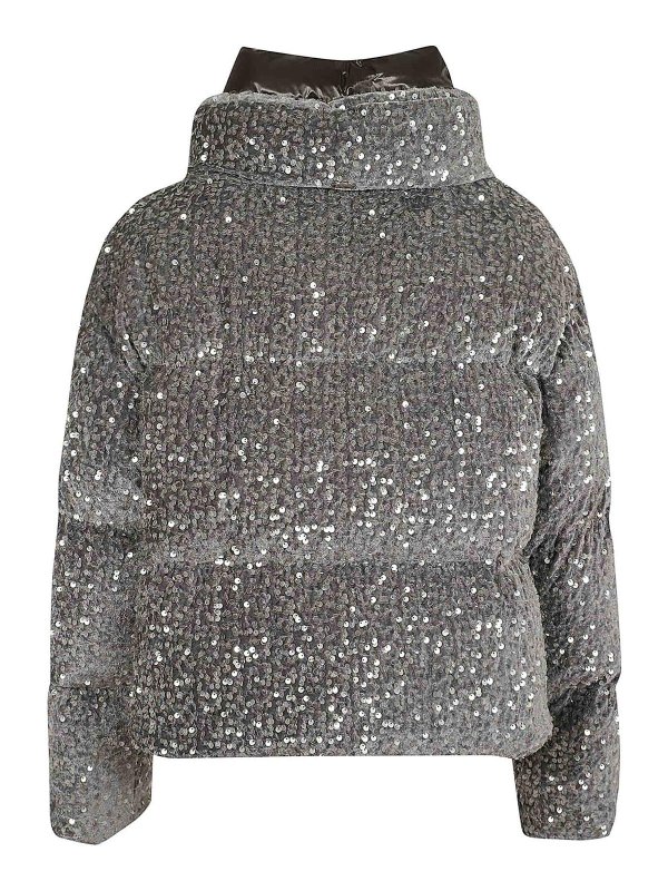 HERNO: blazers online - Cape In Sequined Velvet And Nylon