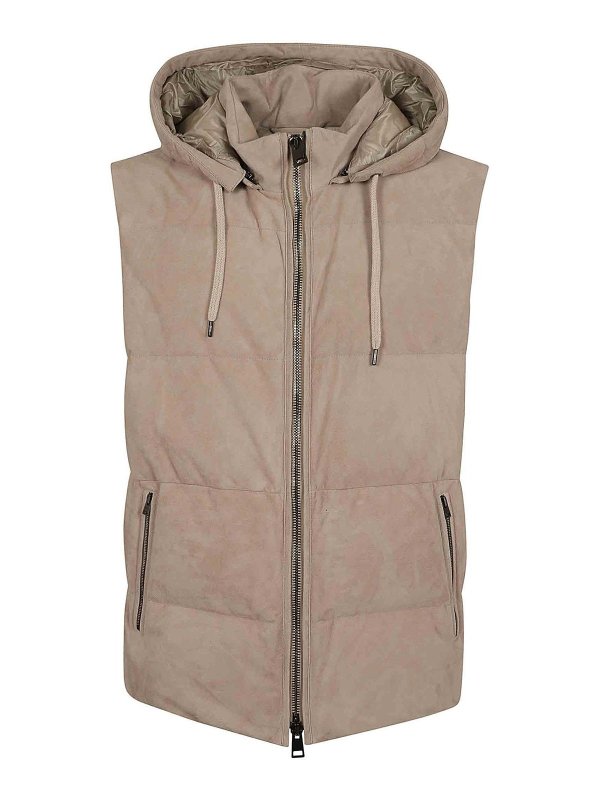 HERNO: waistcoats & gilets - Suede Gilet