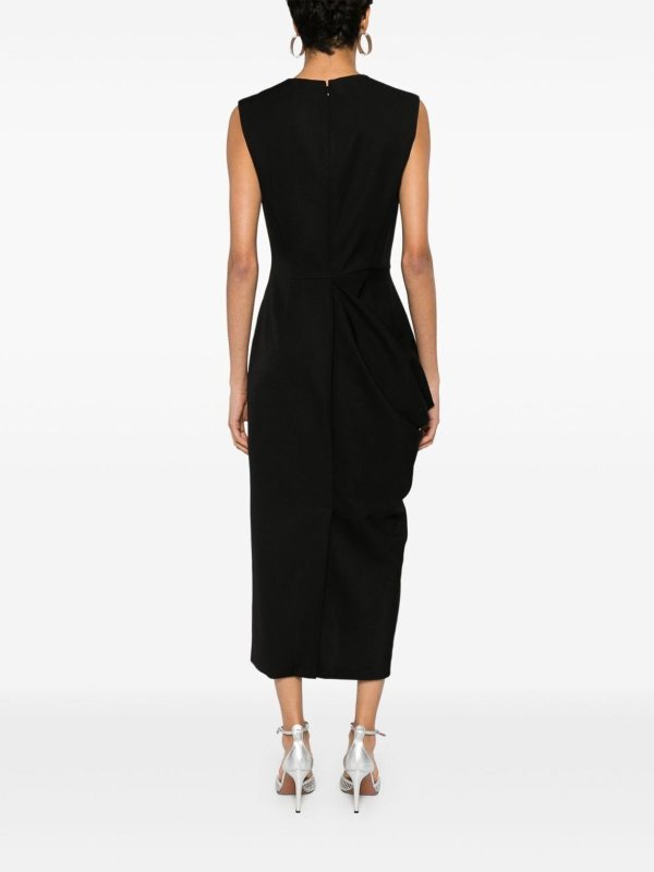 膝丈ドレス - 黒 shop online: ALEXANDER MCQUEEN