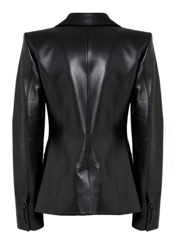 ALEXANDER MCQUEEN: Chaquetas de cuero online - Chaqueta De Cuero - Negro