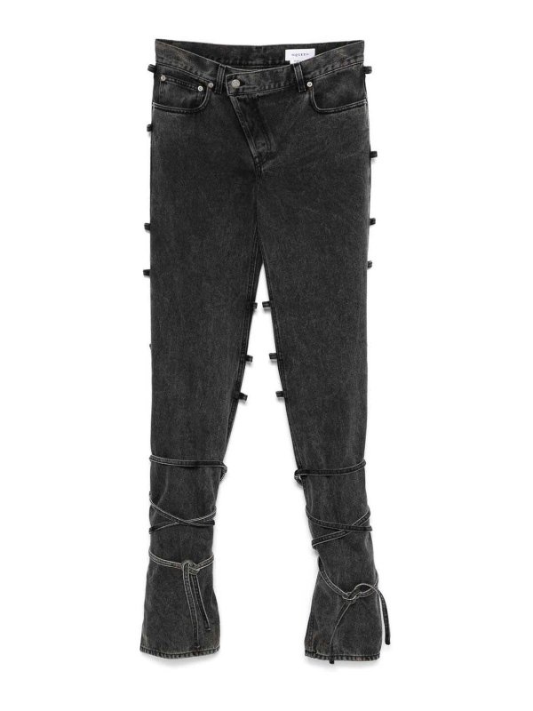 ALEXANDER MCQUEEN: ブーツカットジーンズ - ブーツカットジーンズ - 黒