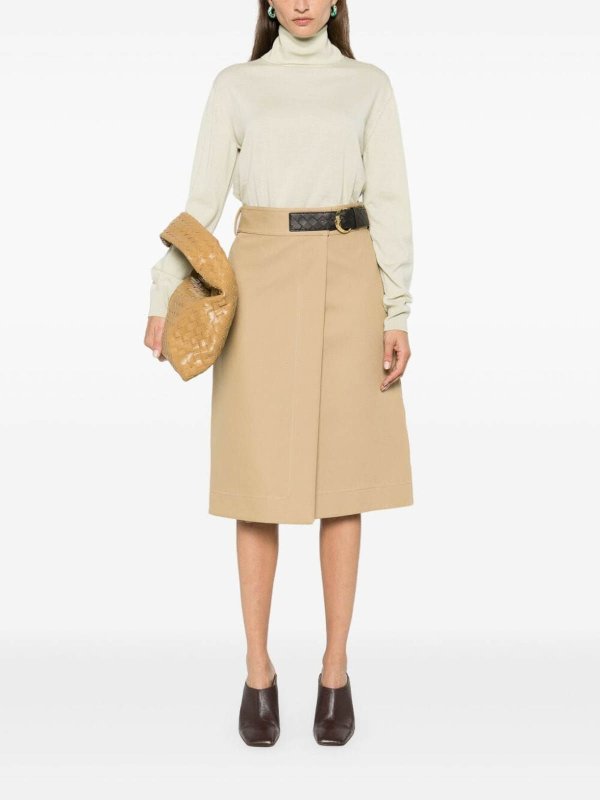 BOTTEGA VENETA: ニーレングススカート＆ミディ丈 online - 膝丈/ミディスカート - ブラウン