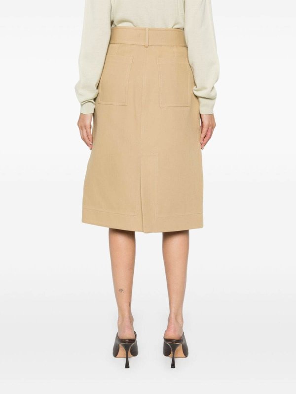 The Best Shops BOTTEGA VENETA: ニーレングススカート＆ミディ丈 - 膝丈/ミディスカート - ブラウン