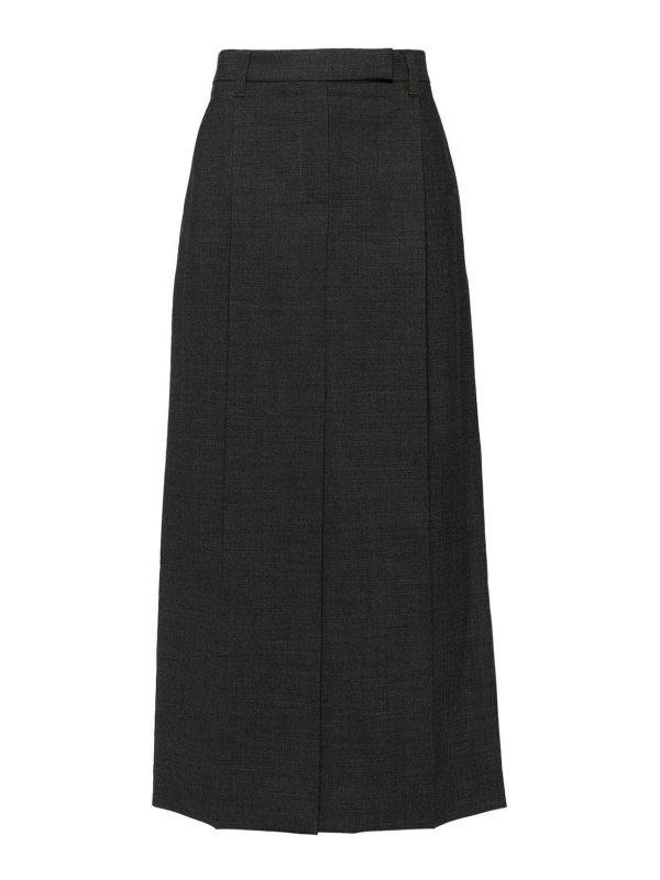 スカート BRUNELLO CUCINELLI Women Skirts ML154G3665 GREY Brunello Cucinelli - Gray Wool A-Line Midi Skirt