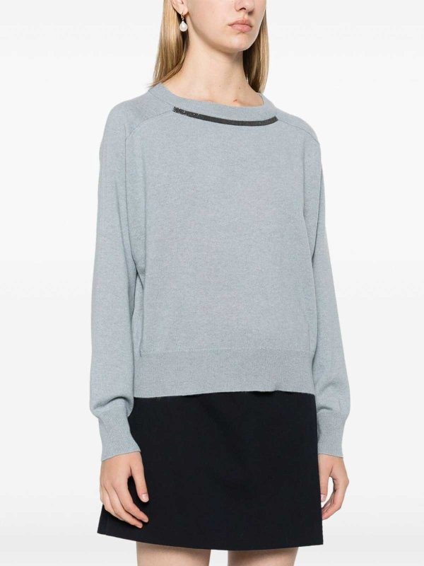 Long Sleeve Boat-Neck Sweater shop online: BRUNELLO CUCINELLI