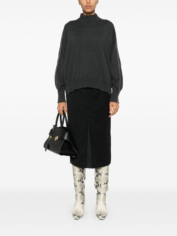 BRUNELLO CUCINELLI: Cuellos altos y polos online - Suéter Con Cuello Alto - Negro