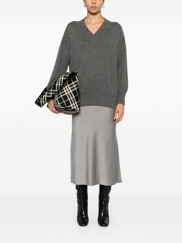 BRUNELLO CUCINELLI: v necks online - Long Sleeve V-Neck Sweater