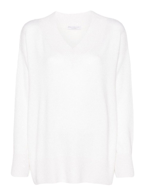 BRUNELLO CUCINELLI: v necks - Long Sleeve V-Neck Sweater