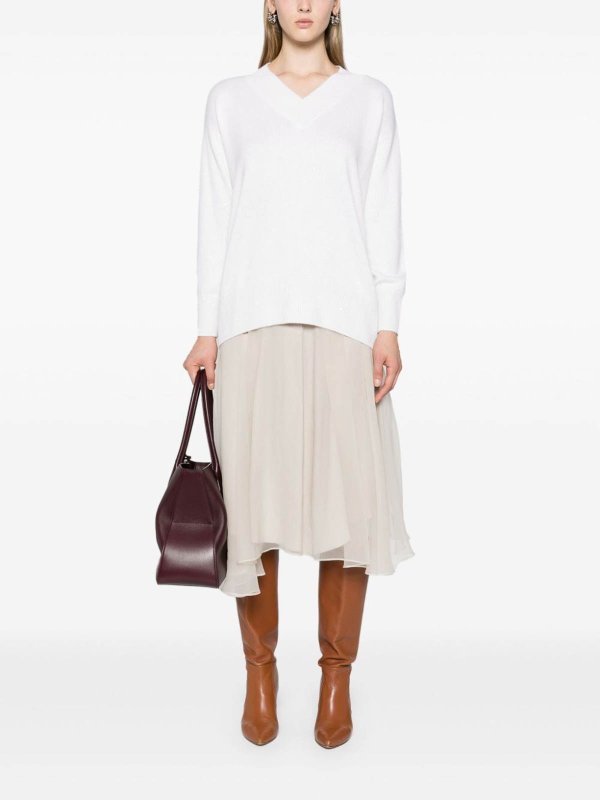 BRUNELLO CUCINELLI: v necks online - Long Sleeve V-Neck Sweater