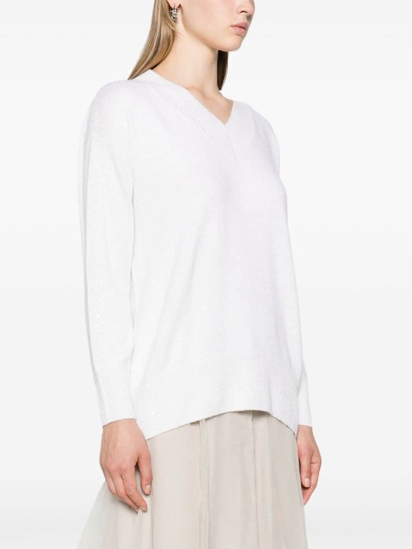The Best Shops BRUNELLO CUCINELLI: v necks - Long Sleeve V-Neck Sweater