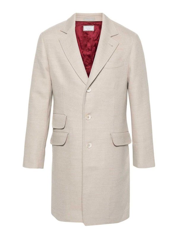 BRUNELLO CUCINELLI: ショートコート - ショートコート - ベージュ