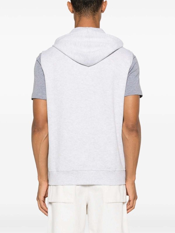 Sleeveless Sweatshirt With Zipper And Hood shop online: BRUNELLO CUCINELLI